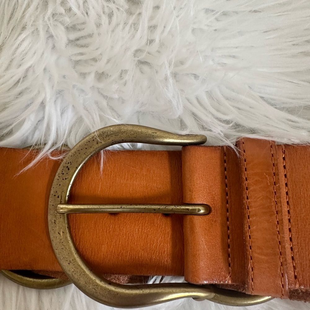 Linea Pelle Buckle Belt Woven Handmade Studded Genuine Leather Brown S - Picture 4 of 12